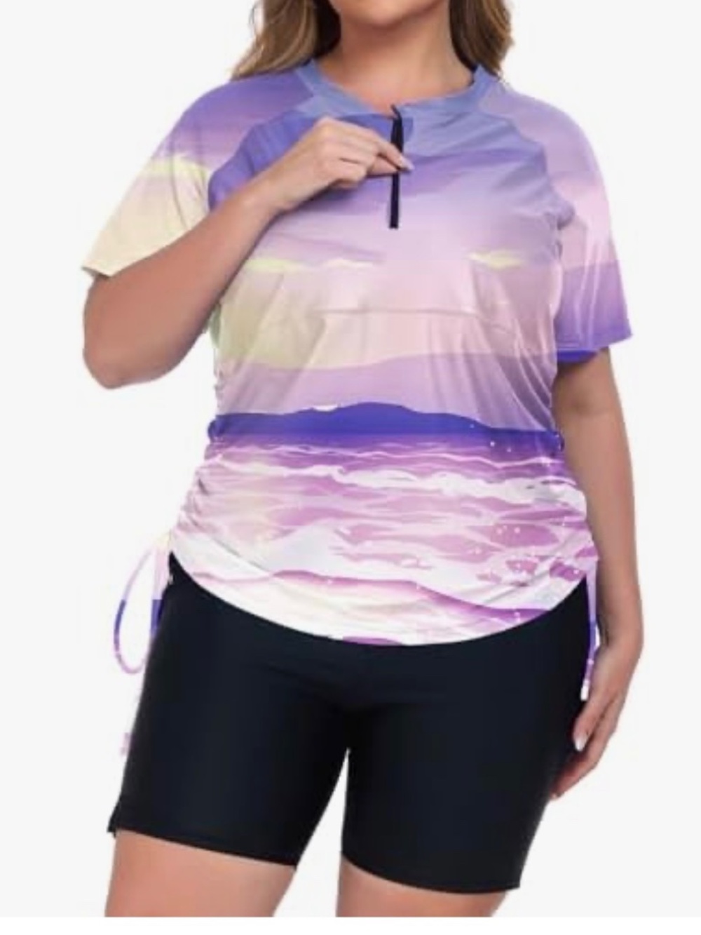 Inno Plus Size Purple Ombre Swim Top. Sz 3X.